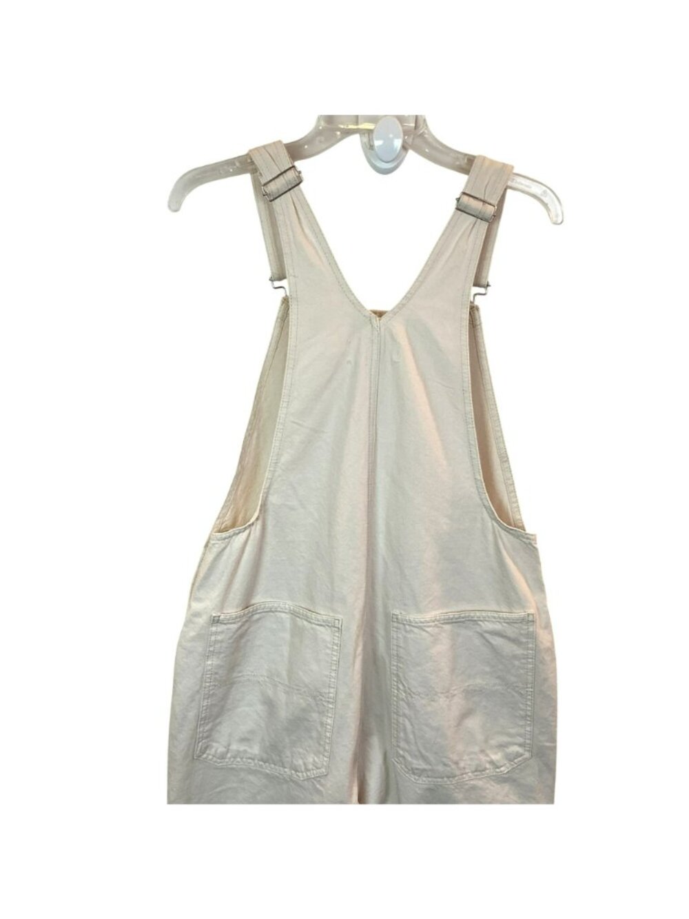 Reformation River Relaxed Organic Cotton Wide Leg Overalls Womens 6 Off-White - Picture 6 of 12